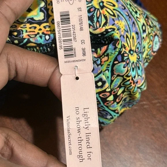 Victoria's Secret Paisley mosaic garden Bikini - Blue and Green set 34B Small - Picture 6 of 10